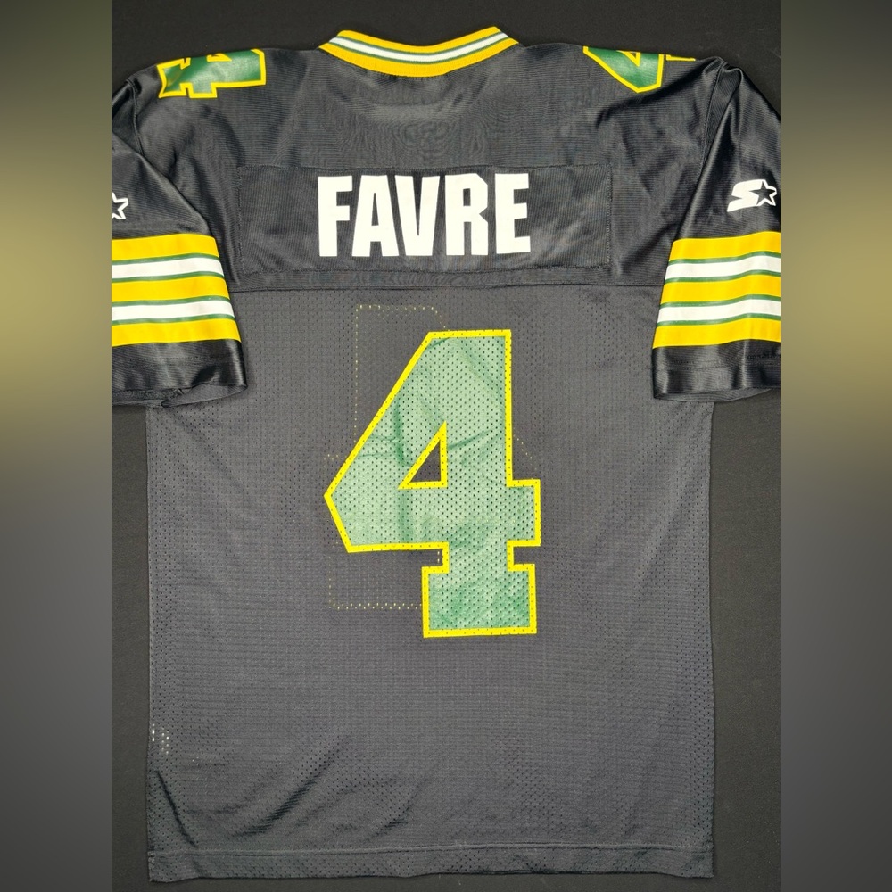 Brett Favre Green Bay Packers Jersey Mens Large Size 52 Starter Black Vintage